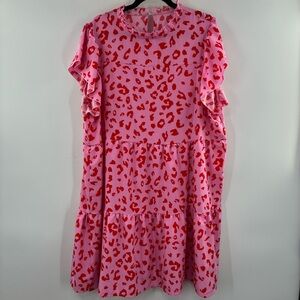 3For$20 SHEIN Vibrant Pink and Red Leopard Print Dress size 3X